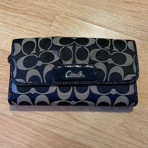 Coach wallet and matching check book black